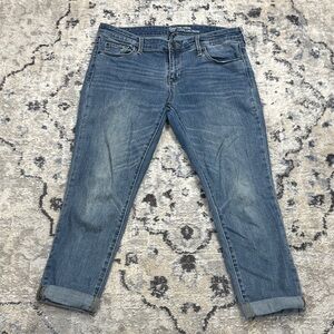 Gap Girlfriend Jeans Womens 10/30R Blue Denim Mid Rise Stretch